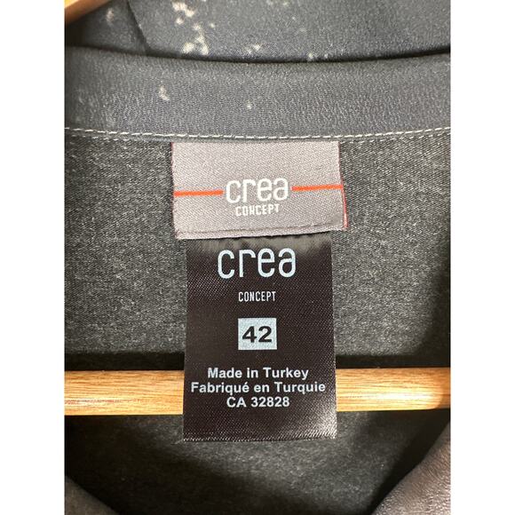 Crea Concept Zip Jacket Size Large Asymmetrical Cowl Neck Gray Black Edgy Urban - Picture 8 of 9